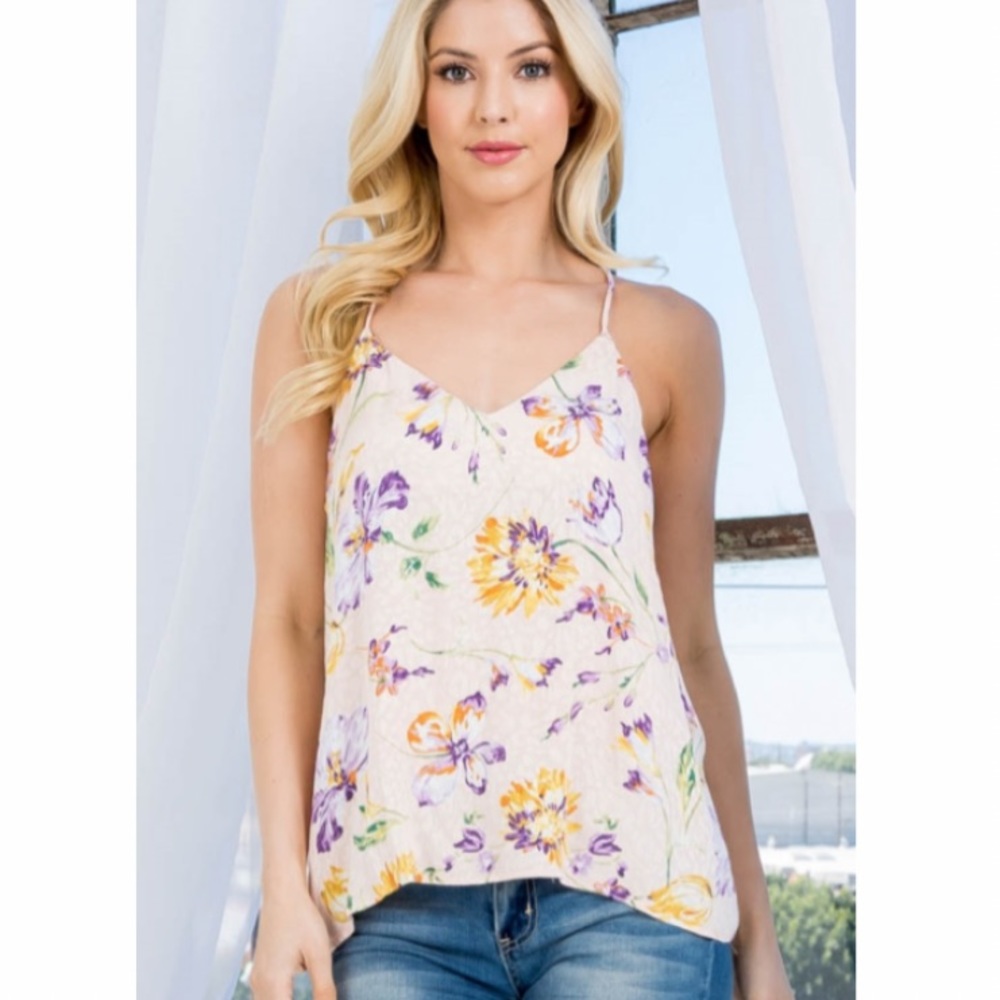 Floral tank top summer  spring